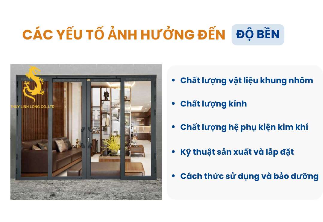 Các yếu tố ảnh hưởng trực tiếp đến độ bền của cửa trượt quay