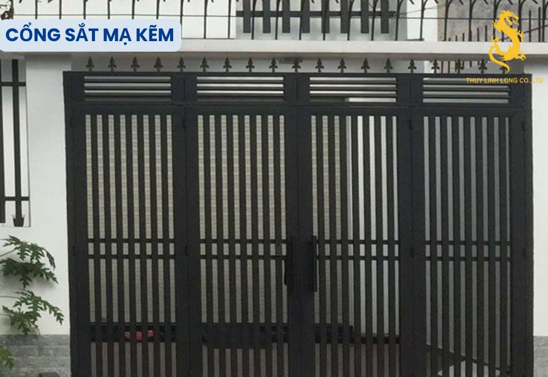 Cổng sắt mạ kẽm được phủ lớp kẽm trên bề mặt bằng phương pháp nhúng nóng