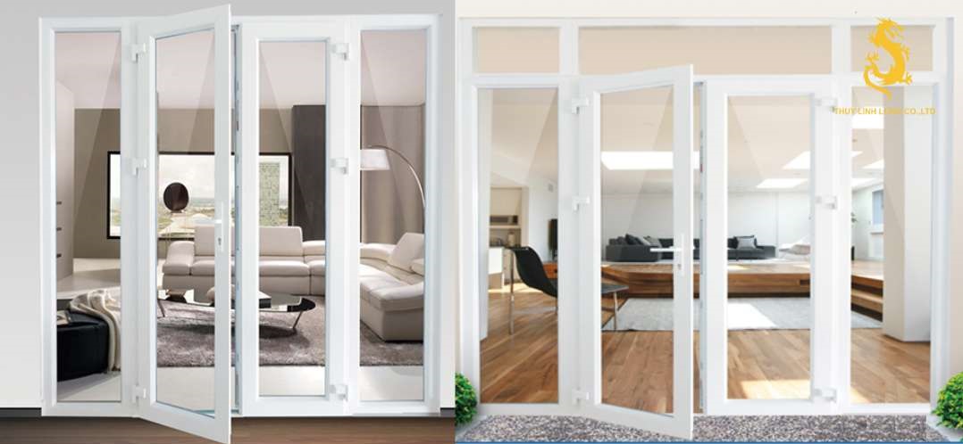 Cửa chính làm bằng chất liệu nhựa uPVC lõi thép