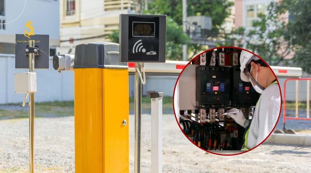 Sử dụng nút mở tay để điều khiển barrier khi mất điện