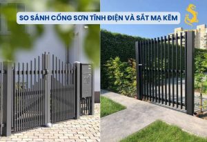 So sánh ưu nhược điểm của cổng sơn tĩnh điện và sắt mạ kẽm