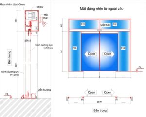 Bản vẽ cửa tự động