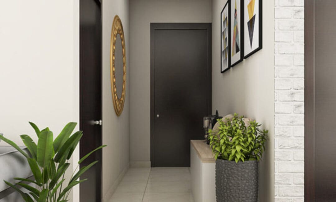Đặt cây xanh giữa hai cửa phòng ngủ đối diện nhau
